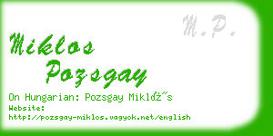 miklos pozsgay business card